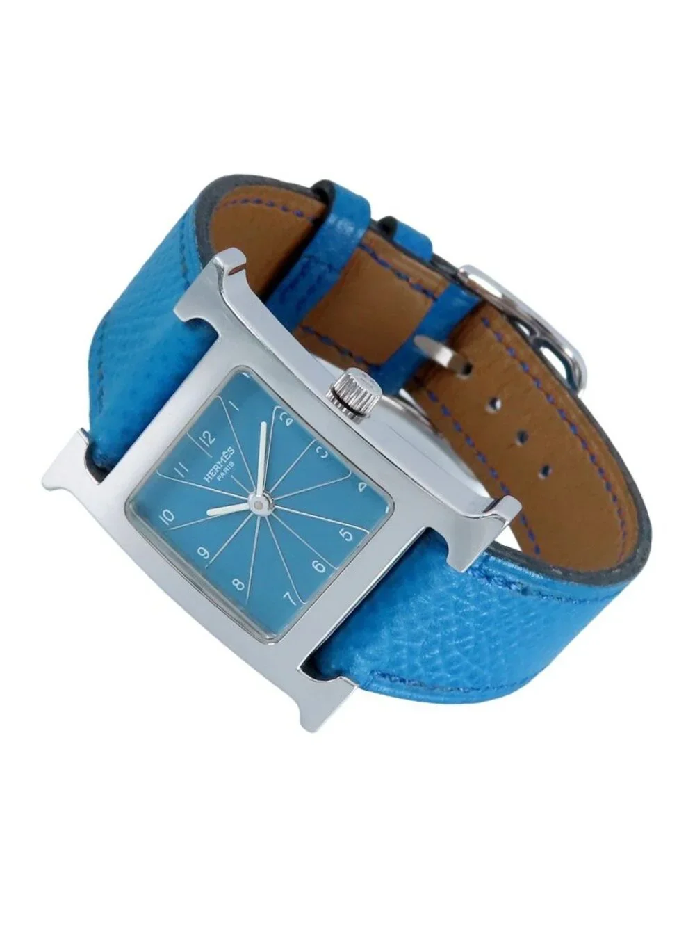 Hermes H Watch Uno Blue SS Courchevel